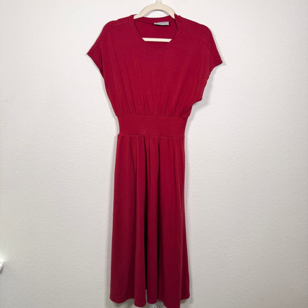 Modern Citizen Womens Prima Jersey Midi Dress Size M Petite Stretch Crimson